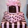 Chocolate Brown and Pink Wedding Cake