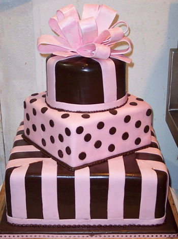 Chocolate Brown and Pink Wedding Cake Chocolate Wedding Cakes